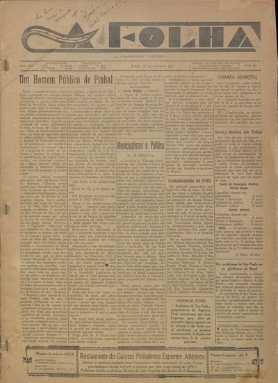 Capa de um dos jornais.