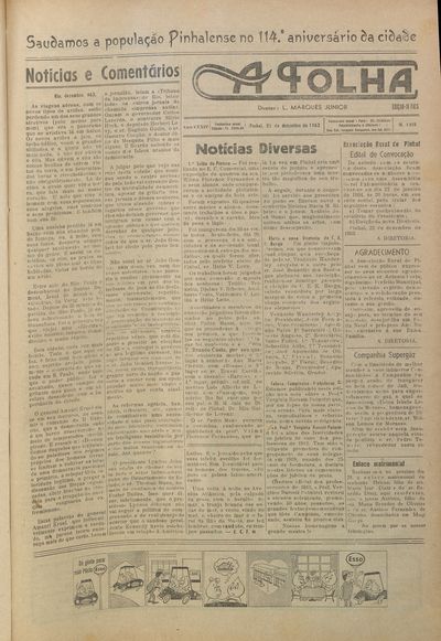 Capa de um dos jornais.