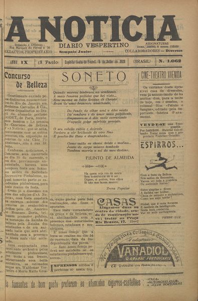 Capa de um dos jornais.