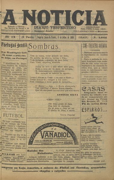 Capa de um dos jornais.