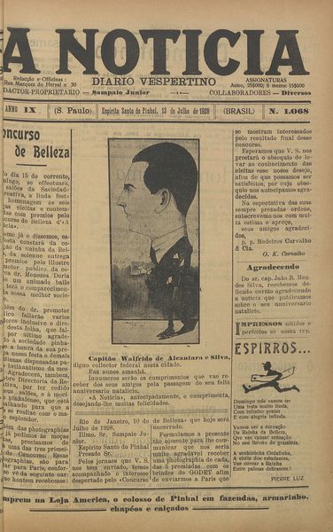 Capa de um dos jornais.