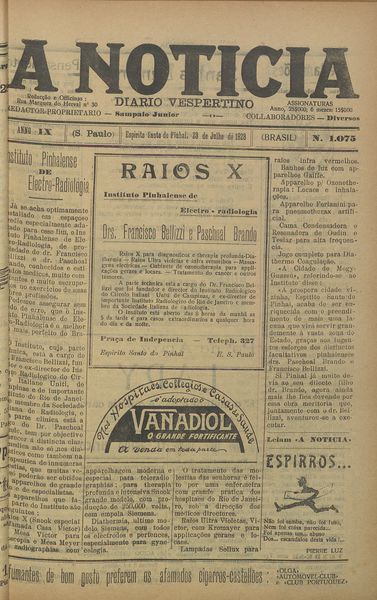 Capa de um dos jornais.