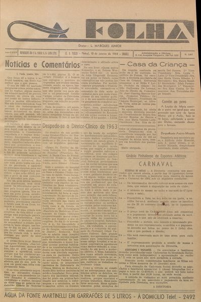 Capa de um dos jornais.