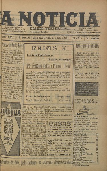 Capa de um dos jornais.
