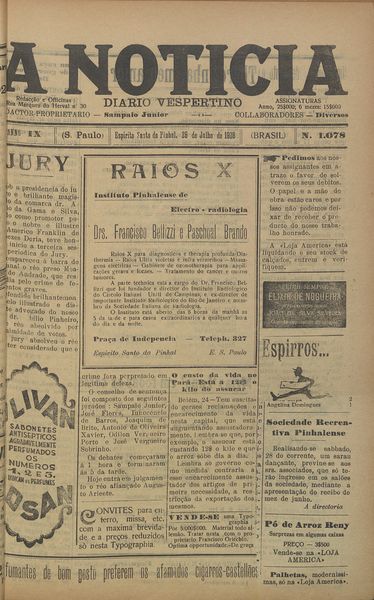 Capa de um dos jornais.