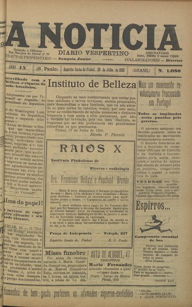 Capa de um dos jornais.