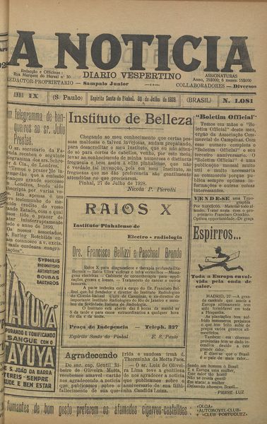 Capa de um dos jornais.
