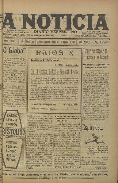 Capa de um dos jornais.