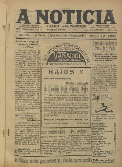 Capa de um dos jornais.