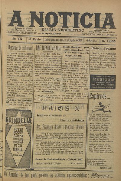 Capa de um dos jornais.