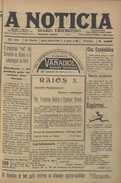 Capa de um dos jornais.