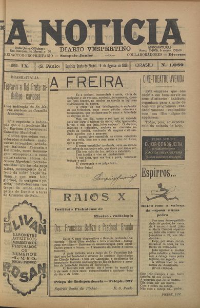 Capa de um dos jornais.
