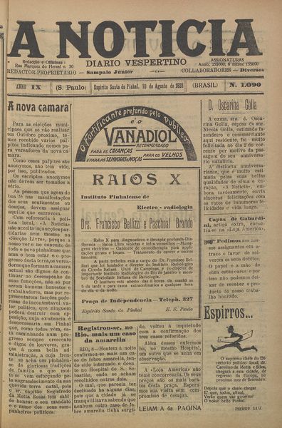 Capa de um dos jornais.