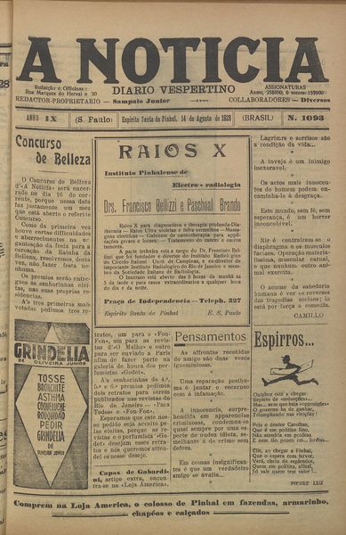 Capa de um dos jornais.