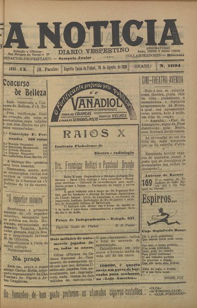 Capa de um dos jornais.