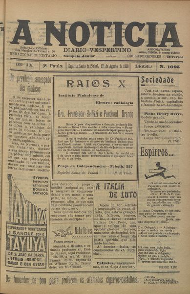 Capa de um dos jornais.