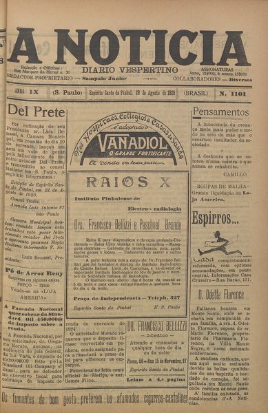 Capa de um dos jornais.