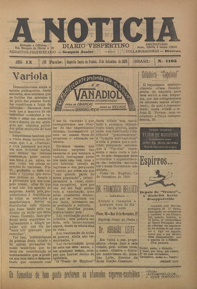 Capa de um dos jornais.