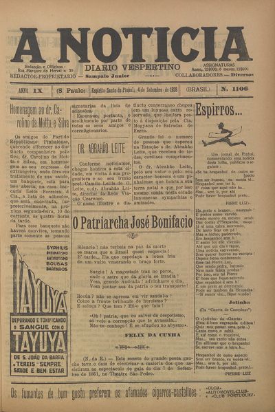 Capa de um dos jornais.