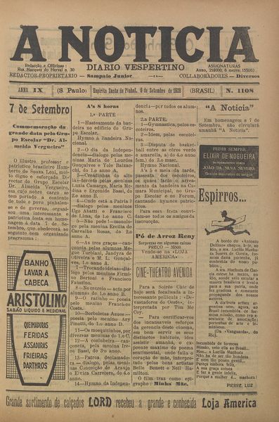 Capa de um dos jornais.