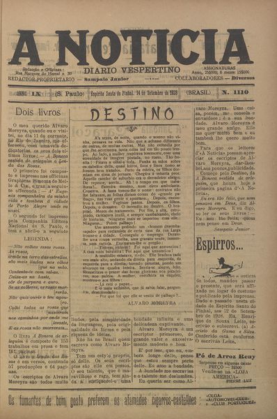Capa de um dos jornais.