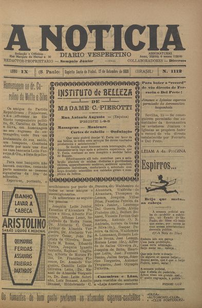 Capa de um dos jornais.
