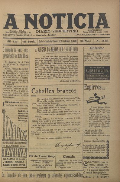 Capa de um dos jornais.