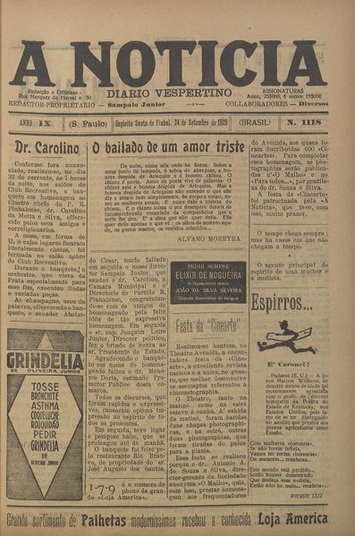 Capa de um dos jornais.