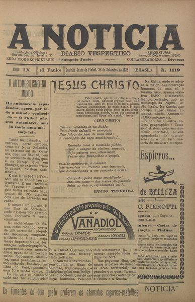Capa de um dos jornais.