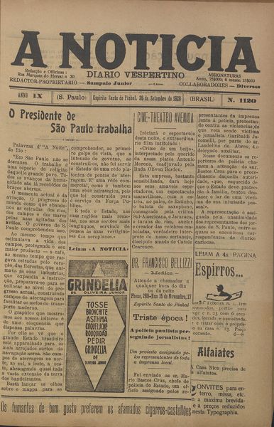 Capa de um dos jornais.