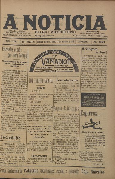 Capa de um dos jornais.