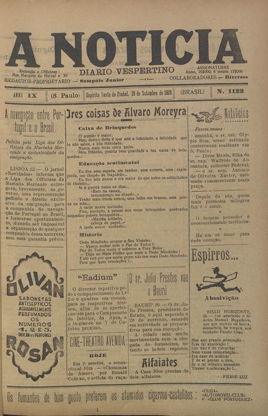 Capa de um dos jornais.
