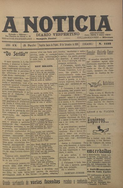 Capa de um dos jornais.