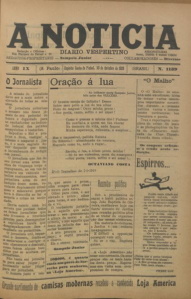 Capa de um dos jornais.