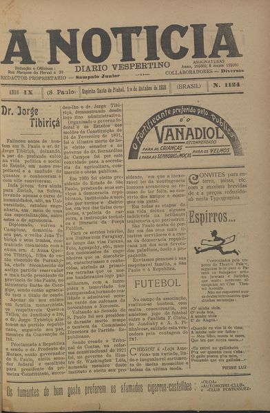 Capa de um dos jornais.
