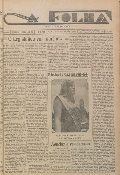 Capa de um dos jornais.