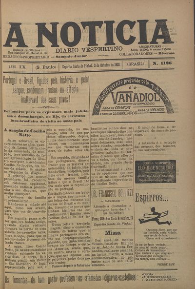 Capa de um dos jornais.