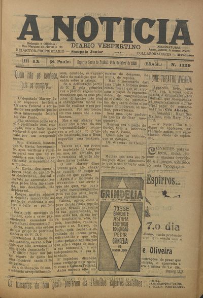Capa de um dos jornais.