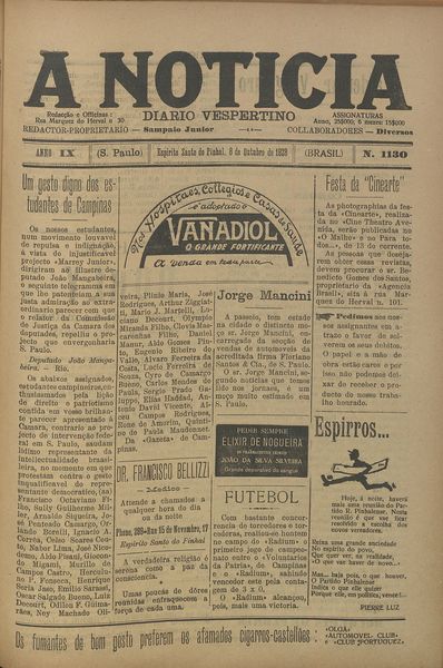 Capa de um dos jornais.
