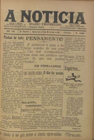 Capa de um dos jornais.