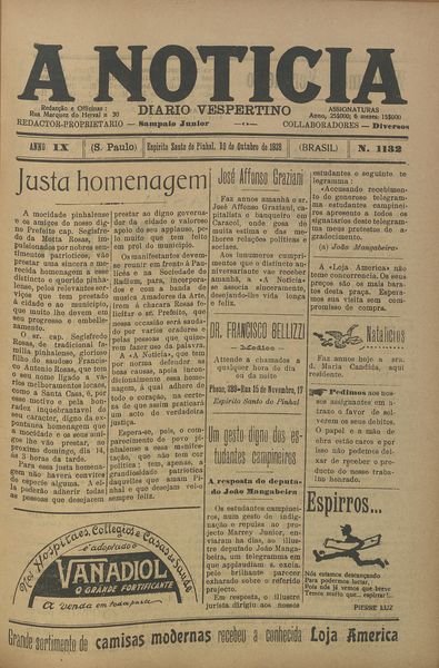 Capa de um dos jornais.