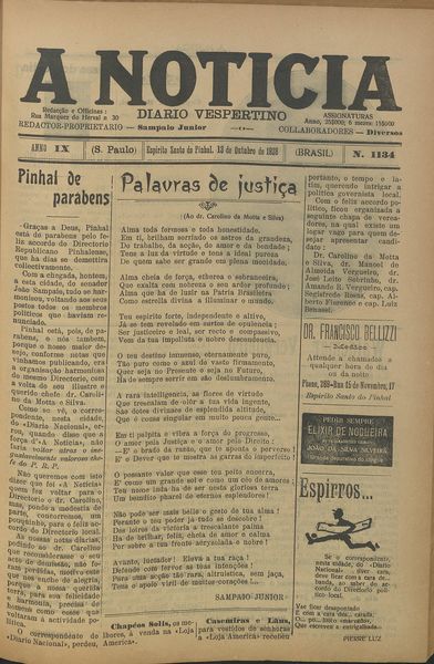 Capa de um dos jornais.