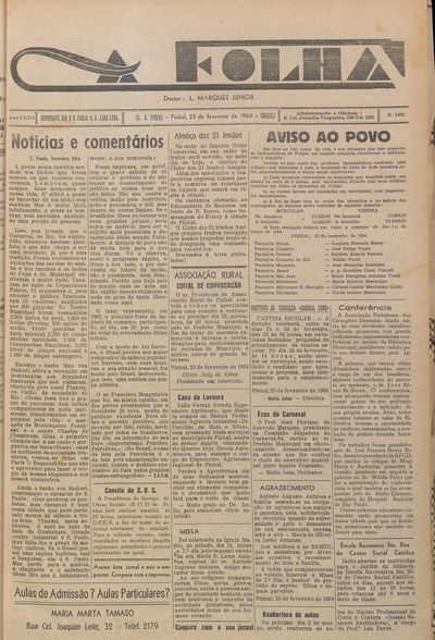 Capa de um dos jornais.