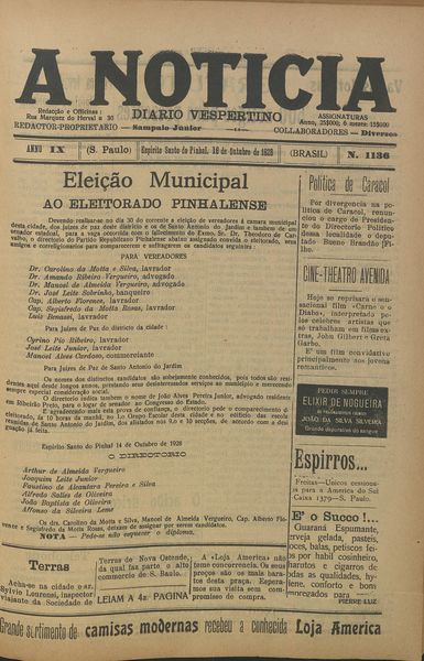 Capa de um dos jornais.
