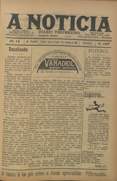 Capa de um dos jornais.