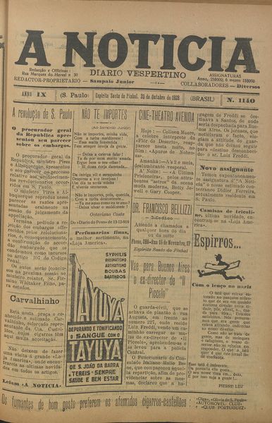 Capa de um dos jornais.