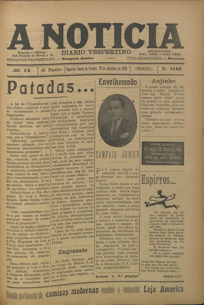 Capa de um dos jornais.