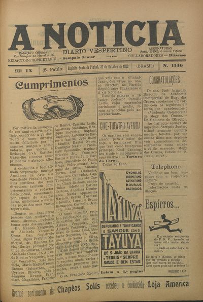 Capa de um dos jornais.