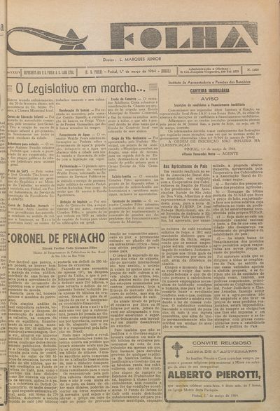 Capa de um dos jornais.