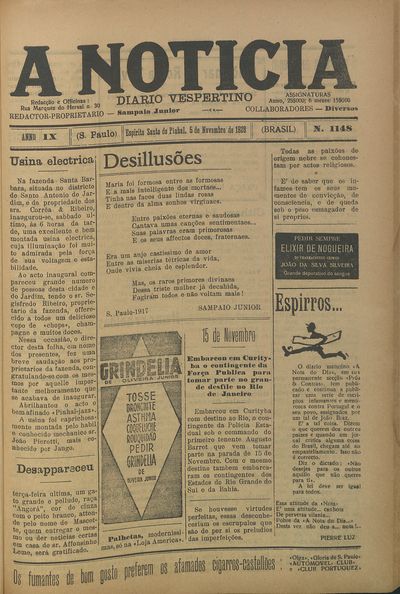 Capa de um dos jornais.